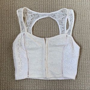 Off White Lace Bralette Top